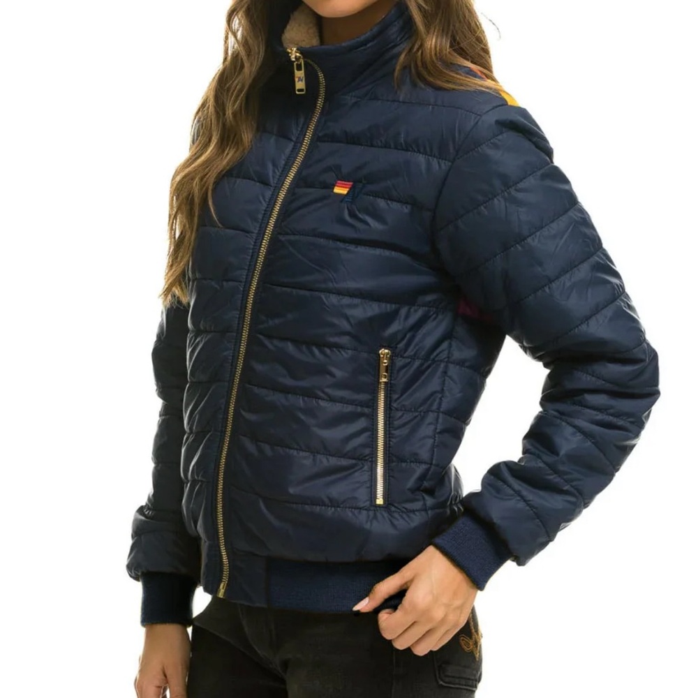 Aviator Nation Navy Puffer Jacket